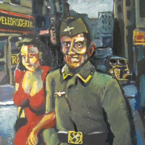 ''Joseph Beuys u Zagrebu 1942.'', akril na platnu 2014. ''Joseph Beuys in Zagreb 1942.'', acrylic/canvas, 2014