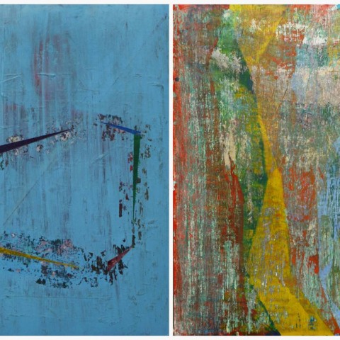 Untitled, 100X140 cm Diptych, Mixed Media on Paperboard