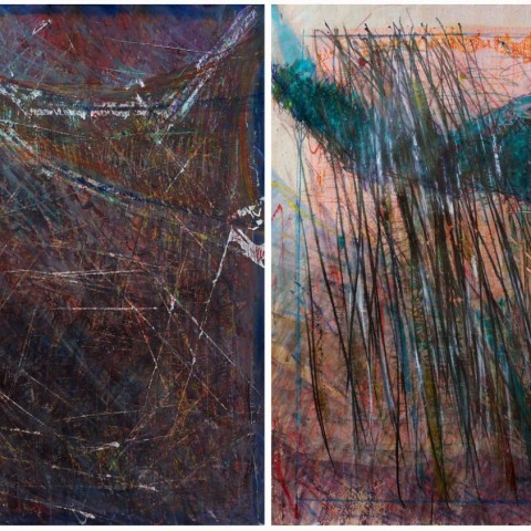 Untitled, 100X140 cm Diptych, Mixed Media on Paper