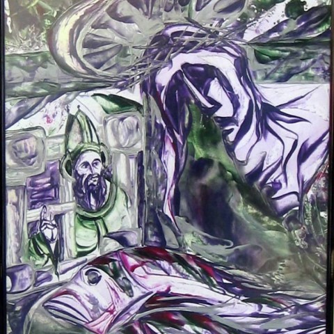 "Requiem ae/terrenam - pokoj ovozemaljski u ozračju Sudamje", 2005. (vosak na papiru)