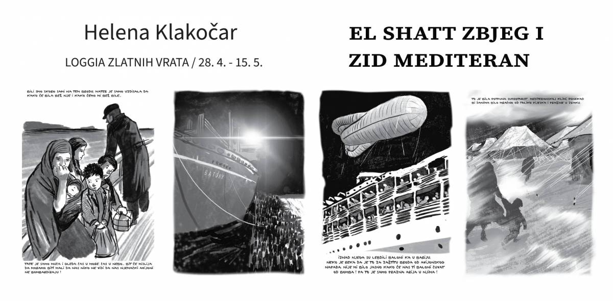 pozivnica – Helena Klakočar ”El Shatt zbjeg i Zid Mediteran”  u splitskoj galeriji Loggia, petak, 28.4.u 19:00 sati