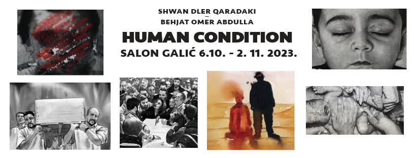 Exhibition Invitation -Shwan Dler Qaradaki and Behjat Omer Abdulla  in gallery Salon Galić, Friday, October 6th, at 8:00 PM.