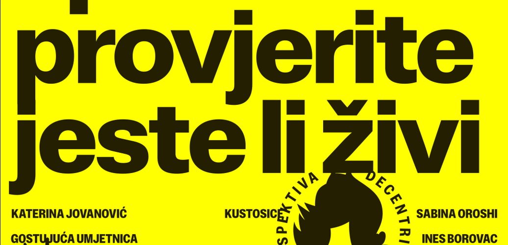 pozivnica- ”Splićani, provjerite jeste li živi?” /  Vlasta Delimar performativni razgovor u Palači Cindro i izložba u Salonu Galić